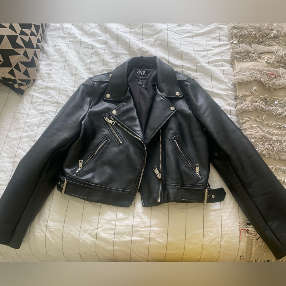 ZARA leather jacket, cropped